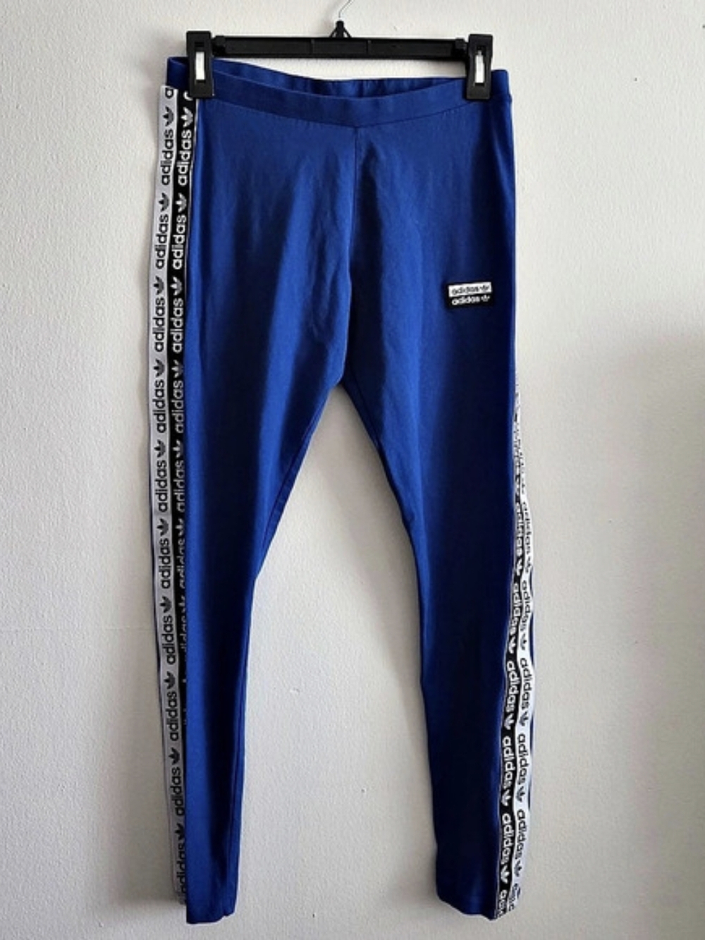 adidas Originals R.Y.V. Tape Leggings Blue & White Size Medium
